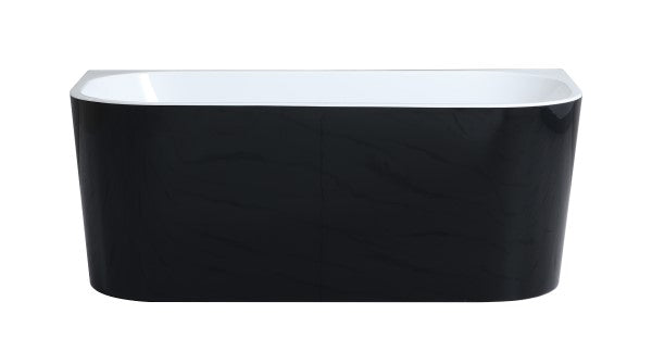 KDK Elivia MBBT-10 Back-to-Wall Matte Black and White Bath - 1500mm / 1700mm