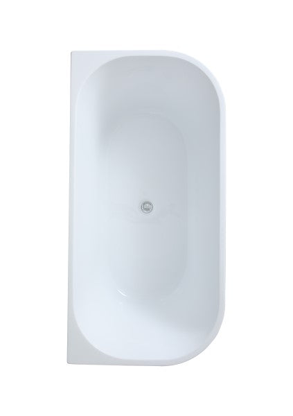 KDK Elivia MBBT-10 Back-to-Wall Matte Black and White Bath - 1500mm / 1700mm