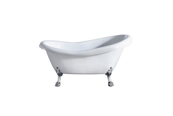 KDK Espada Freestanding Bath White Gloss, Chrome Feet - 1500mm/1680mm