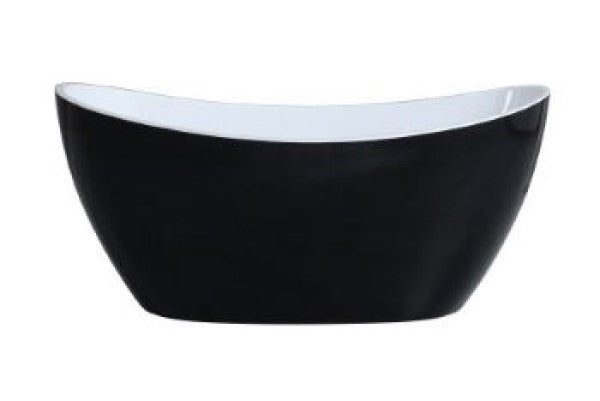 KDK Evie GBBT-4 Freestanding Bath Gloss Black and White - 1500mm  / 1660mm