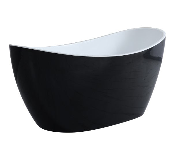 KDK Evie GBBT-4 Freestanding Bath Gloss Black and White - 1500mm  / 1660mm