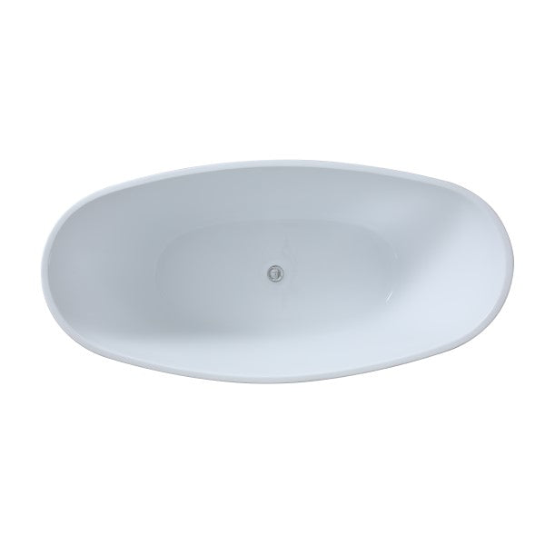 KDK Evie KBT-4 Freestanding Bath, White Gloss - 1500mm/ 1660mm