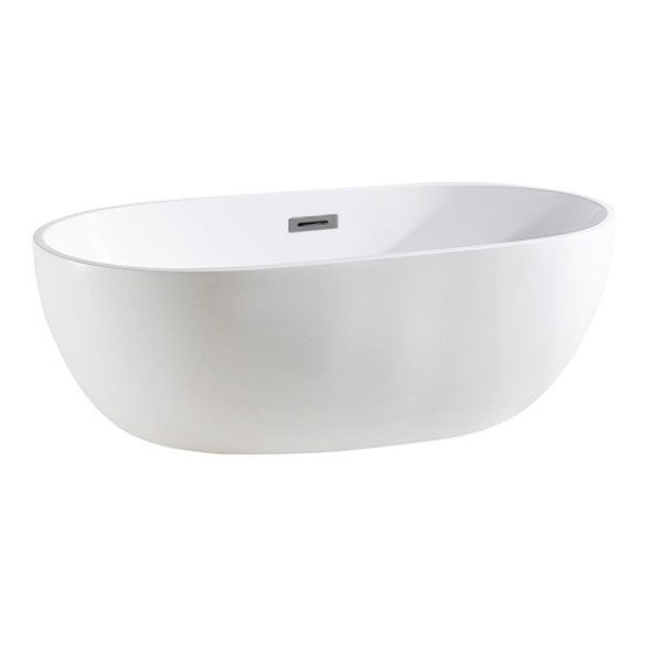 KDK Olivia Freestanding Bath with Overflow White Gloss  - 1395mm / 1530mm  / 1690mm