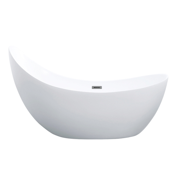 KDK Posh Freestanding Bath with Overflow, White Gloss - 1490mm/ 1685mm/ 2000mm