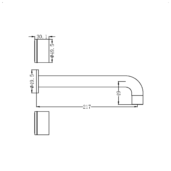 Kara Wall Basin Set - Chrome