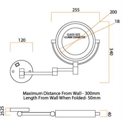 Ablaze Chrome 5x Magnifying Mirror With Light, L155CSMC