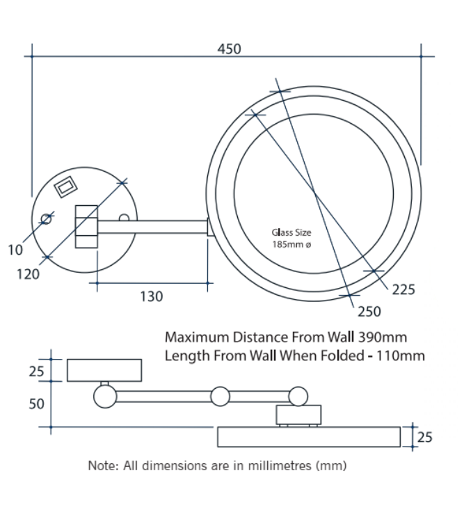 Ablaze Gold Round Magnifying Mirror with Light, L252GSMC
