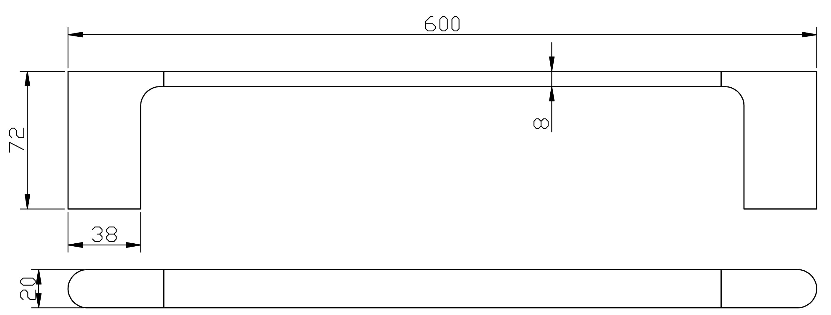 Langridge Single Towel Rail - 600mm