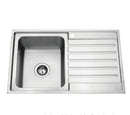 Laxa Square Sink 800x500mm, Single Bowl with Drainer