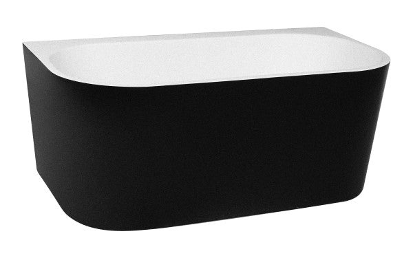 KDK Elivia MBBT-10 Back-to-Wall Matte Black and White Bath - 1500mm / 1700mm