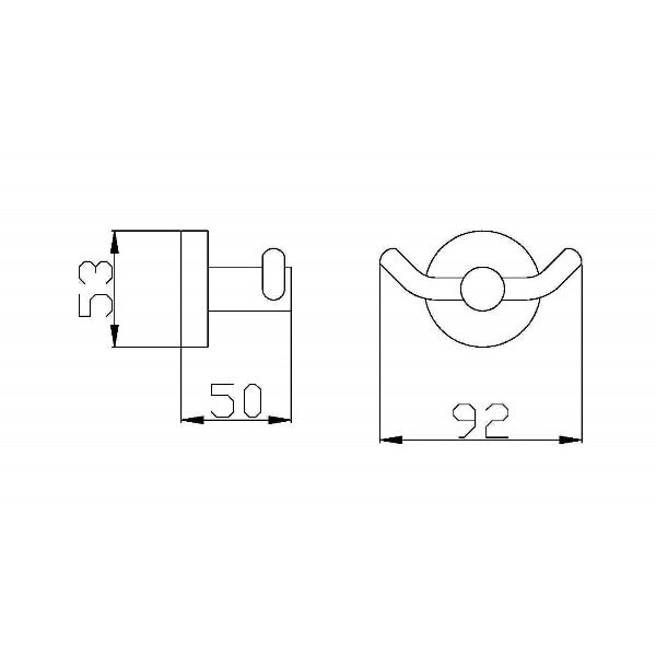 Mait K2 Double Robe Hook, Matte Black