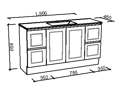 Manhattan Classic 1500mm Floor Standing Vanity, Single Above or Under Counter Basin