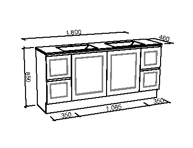 Manhattan Classic 1800mm Floor Standing Vanity, Double Above or Under Counter Basin