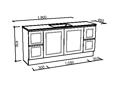 Manhattan Classic 1800mm Floor Standing Vanity, Single Above or Under Counter Basin