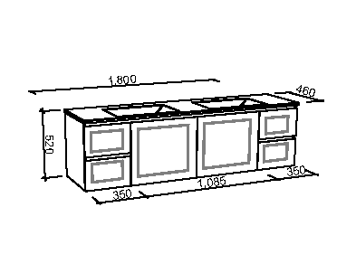 Manhattan Classic 1800mm Wall Hung Vanity, Double Above or Under Counter Basin