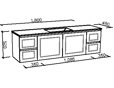 Manhattan Classic 1800mm Wall Hung Vanity, Single Above or Under Counter Basin