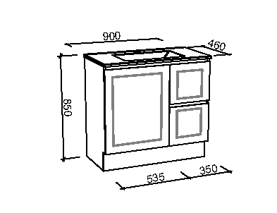 Manhattan Classic 900mm Floor Standing Vanity, Above & Under Counter Basin