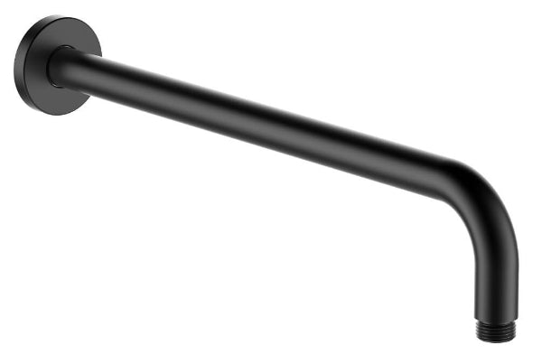 Maple Round Horizontal 400mm Wall Mounted Shower Arm - Matte Black