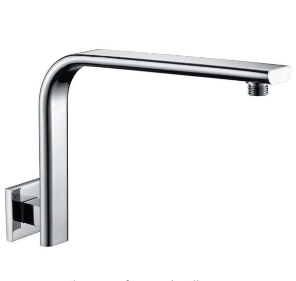 Mint Square Curved Fixed Shower Arm, Chrome