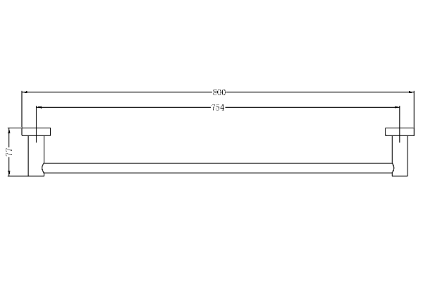 Nero Mecca Single Towel Rail 800mm Brushed Bronze / NR1930BZ