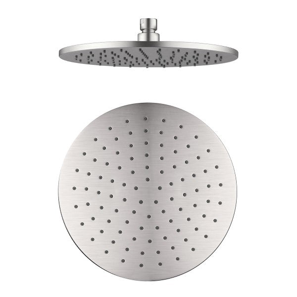 Fresh 250mm Round Brass Shower Head Brushed Nickel