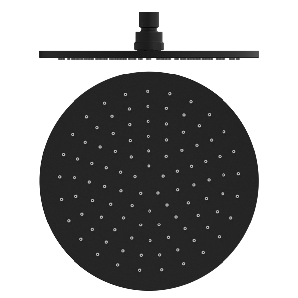 Fresh 250mm Round Brass Shower Head Matte Black