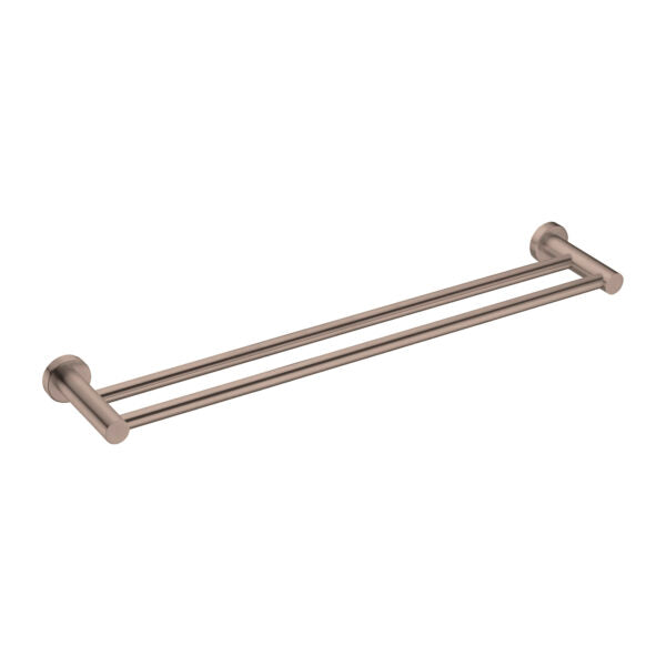 Nero Mecca Double Towel Rail 600mm Brushed Bronze / NR1924dBZ