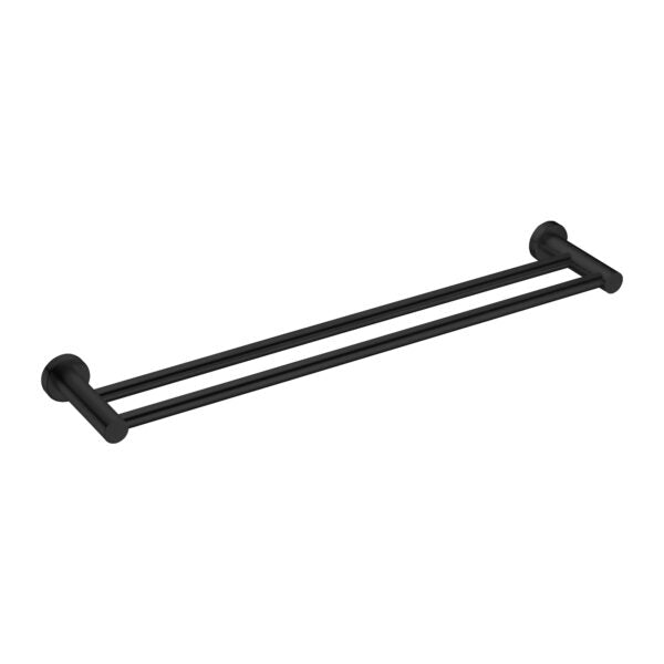 Nero Mecca Double Towel Rail 600mm Matte Black / NR1924dMB