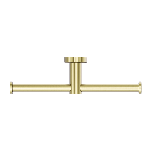 Nero Mecca Double Toilet Roll Holder - Brushed Gold / NR1986dBG