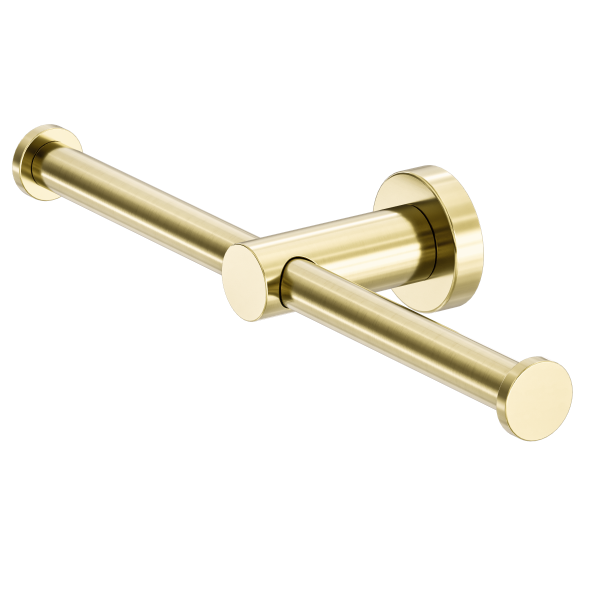 Nero Mecca Double Toilet Roll Holder - Brushed Gold / NR1986dBG