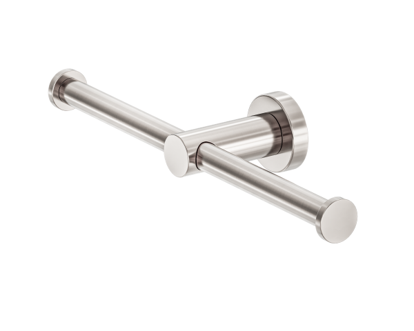 Nero Mecca Double Toilet Roll Holder - Brushed Nickel / NR1986dBN