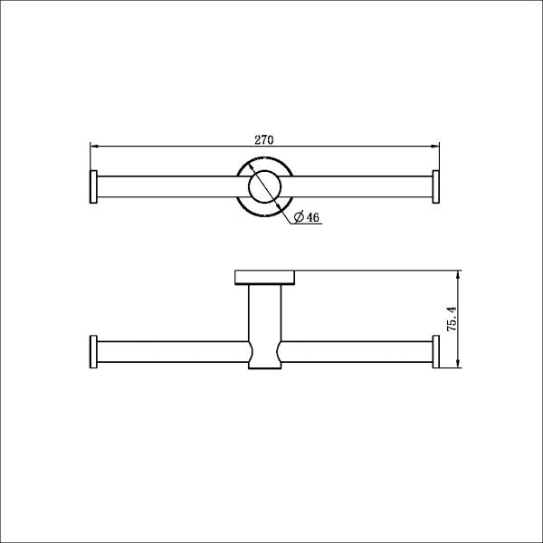 Nero Mecca Double Toilet Roll Holder - Brushed Bronze / NR1986dBZ
