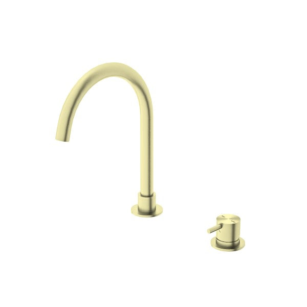Nero Mecca Hob Basin Mixer with Round Swivel Spout - Brushed Gold / NR221901bBG