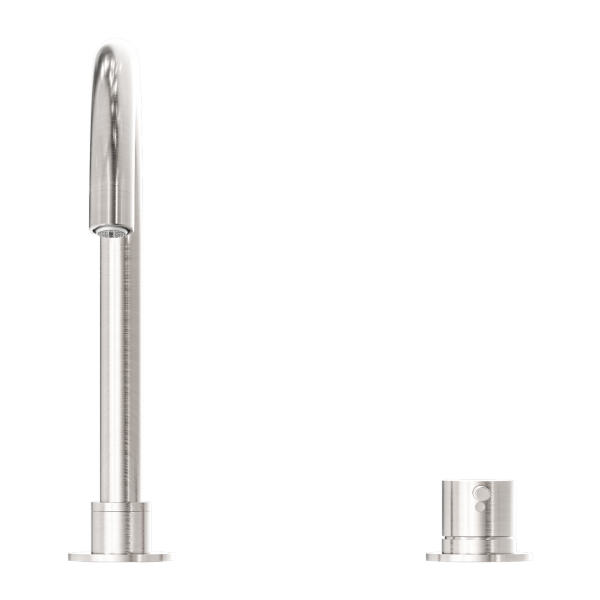Nero Mecca Hob Basin Mixer with Round Swivel Spout - Brushed Nickel / NR221901bBN