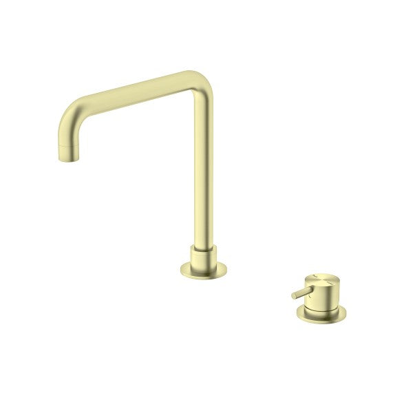 Nero Mecca Hob Basin Mixer with Square Swivel Spout - Brushed Gold / NR221901cBG