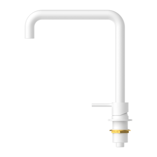 Nero Mecca Hob Basin Mixer with Square Swivel Spout - Matte White / NR221901cMW
