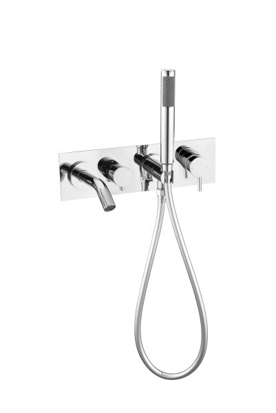 Nero Mecca Wall Mounted Bath Mixer with Handshower / NR221903dCH - Chrome