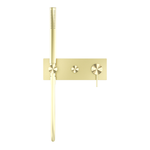 Nero Mecca Wall Mounted Shower Mixer Diverter System with Handshower - Brushed Gold / NR221903eBG