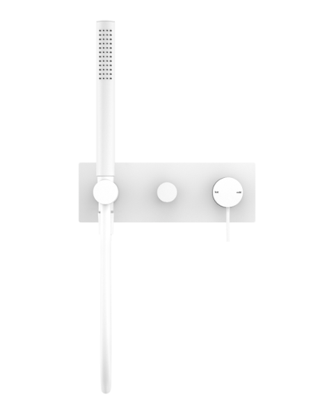 Nero Mecca Wall Mounted Shower Mixer Diverter System with Handshower - Matte White / NR221903eMW