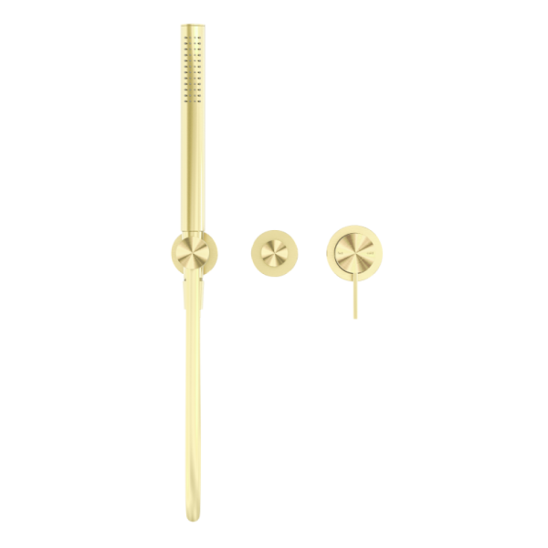 Nero Mecca Wall Mounted Shower Mixer Diverter System with Handshower (Seperate Backplate) - Brushed Gold / NR221903fBG