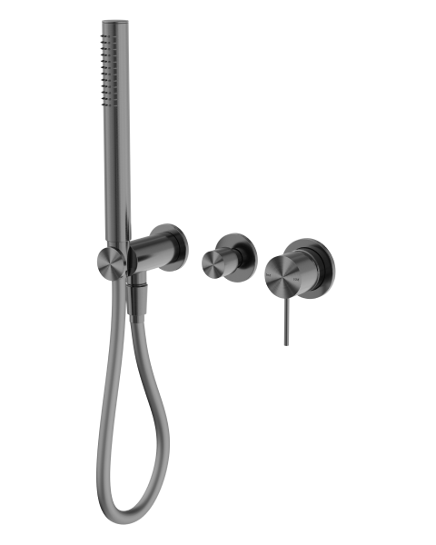Nero Mecca Wall Mounted Shower Mixer Diverter System with Handshower (Seperate Backplate) - Gunmetal / NR221903fGM