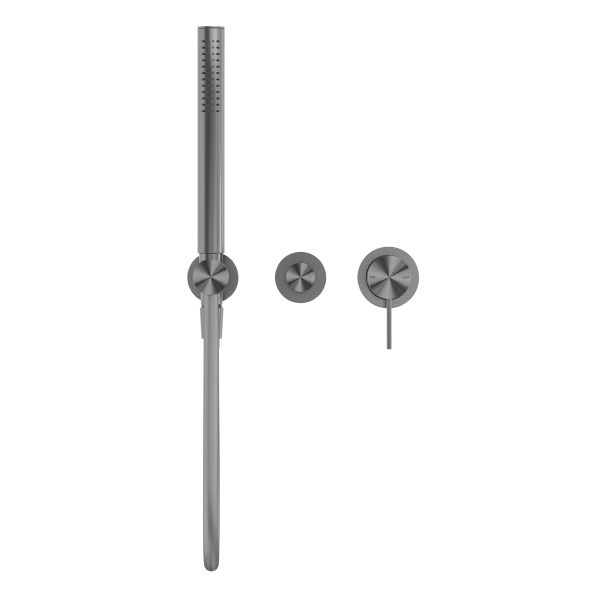 Nero Mecca Wall Mounted Shower Mixer Diverter System with Handshower (Seperate Backplate) - Gunmetal / NR221903fGM