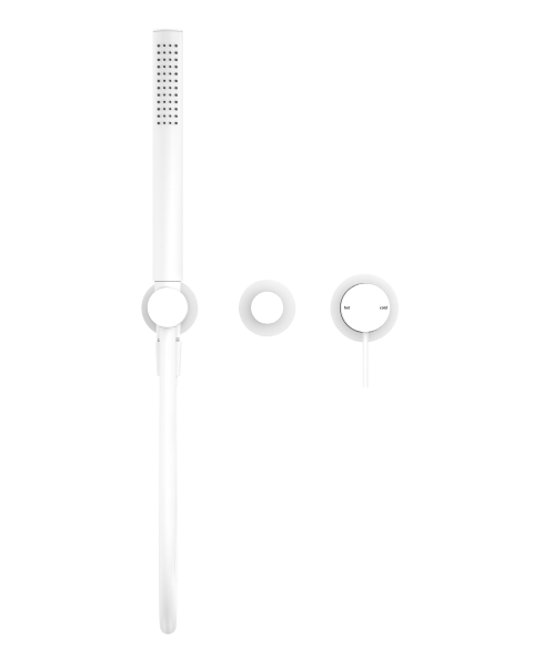 Nero Mecca Wall Mounted Shower Mixer Diverter System with Handshower (Seperate Backplate) - Matte White / NR221903fMW