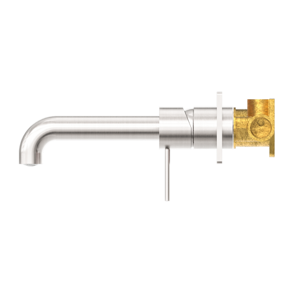 Nero Mecca Wall Mixer Set Basin/Bath 185mm - Brushed Nickel