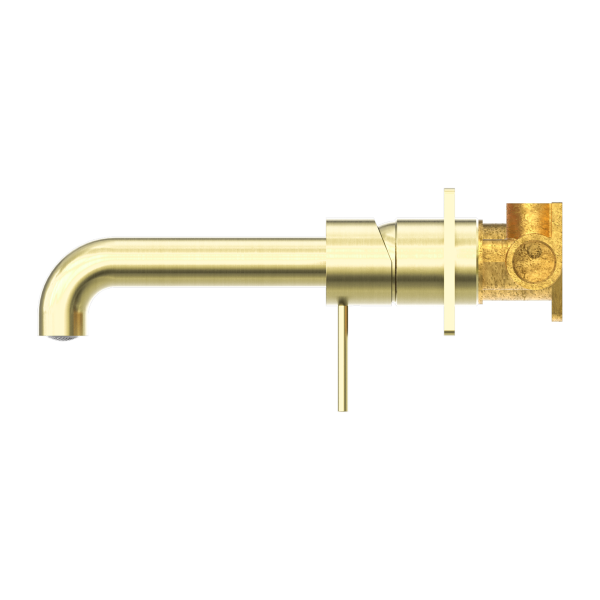 Nero Mecca Wall Mixer Set Basin/Bath 185mm - Brushed Gold