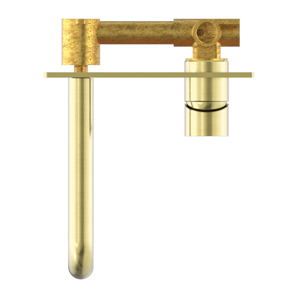 Nero Mecca Wall Mixer Set Basin/Bath 185mm - Brushed Gold
