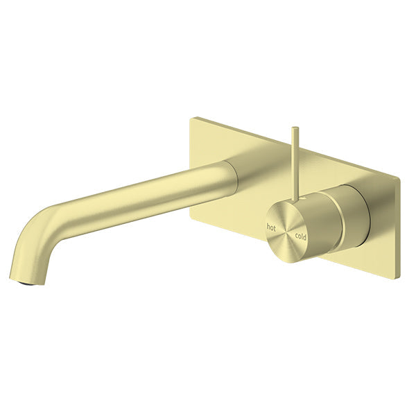 Nero Mecca Up Wall Mixer Set Basin/Bath 185mm - Brushed Gold / NR221907b185BG