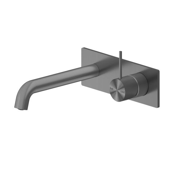 Nero Mecca Up Wall Mixer Set Basin/Bath - 185mm - Gunmetal Grey / NR221907b185GM