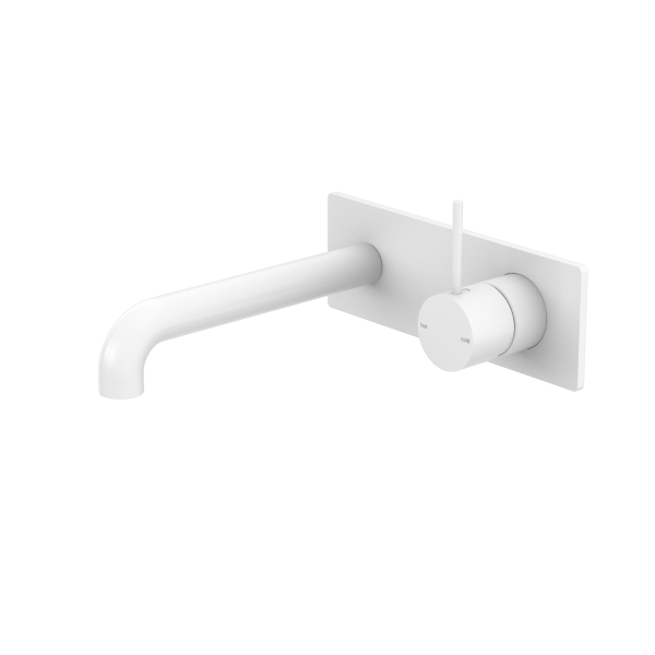 Nero Mecca Up Wall Mixer Set Basin/Bath 185mm - Matte White / NR221907b185MW