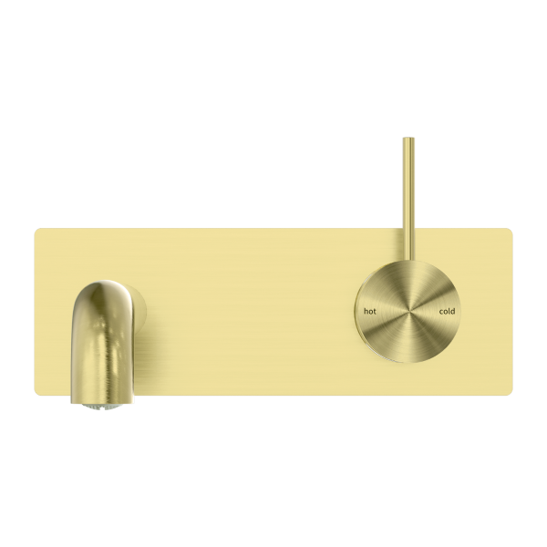 Nero Mecca Up Wall Mixer Set Basin/Bath 185mm - Brushed Gold / NR221907b185BG